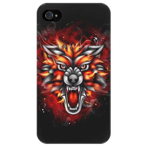 Заказать чехол для iPhone 4/4S в Москве. Чехол для iPhone 4/4S Wolf & Fire от Аня Лукьянова - готовые дизайны и нанесение принтов.