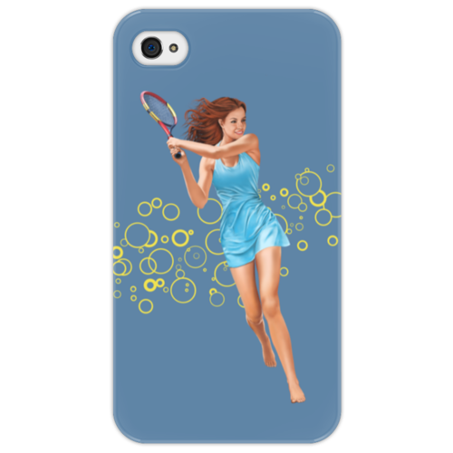 Заказать чехол для iPhone 4/4S в Москве. Чехол для iPhone 4/4S Девушка с теннисной ракеткой от Shdomon - готовые дизайны и нанесение принтов.