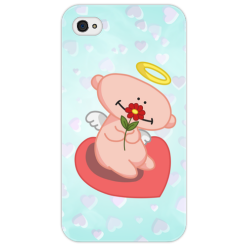 Заказать чехол для iPhone 4/4S в Москве. Чехол для iPhone 4/4S Влюбленный ангелок с сердцем от Ordwen - готовые дизайны и нанесение принтов.
