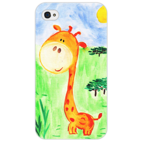 Заказать чехол для iPhone 4/4S в Москве. Чехол для iPhone 4/4S Милый жираф от Рисуя Добро - готовые дизайны и нанесение принтов.