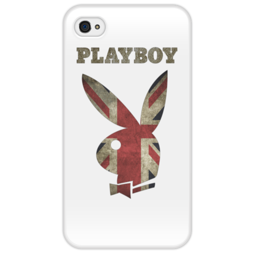 Заказать чехол для iPhone 4/4S в Москве. Чехол для iPhone 4/4S Playboy Британский флаг от PlayboyRussia.com - готовые дизайны и нанесение принтов.