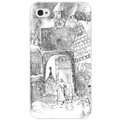 Заказать чехол для iPhone 4/4S в Москве. Чехол для iPhone 4/4S Зимний город от tina_s - готовые дизайны и нанесение принтов.