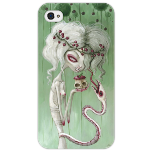Заказать чехол для iPhone 4/4S в Москве. Чехол для iPhone 4/4S Девушка с яблоком (зомби) от Илья Щеблецов - готовые дизайны и нанесение принтов.