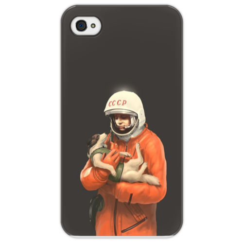 Заказать чехол для iPhone 4/4S в Москве. Чехол для iPhone 4/4S СССР космонавт от anadoonara - готовые дизайны и нанесение принтов.