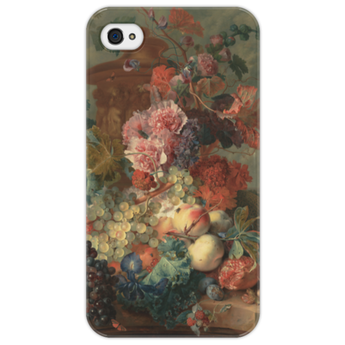 Заказать чехол для iPhone 4/4S в Москве. Чехол для iPhone 4/4S Цветы (Ян ван Хёйсум) от trend - готовые дизайны и нанесение принтов.