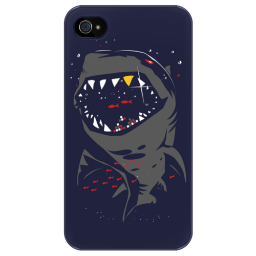 Заказать чехол для iPhone 4/4S в Москве. Чехол для iPhone 4/4S Акула от Aleksej - готовые дизайны и нанесение принтов.