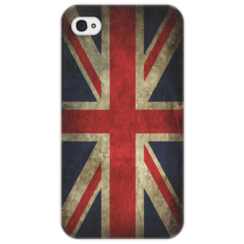 Заказать чехол для iPhone 4/4S в Москве. Чехол для iPhone 4/4S Британский флаг в стиле гранж от Aleksej - готовые дизайны и нанесение принтов.