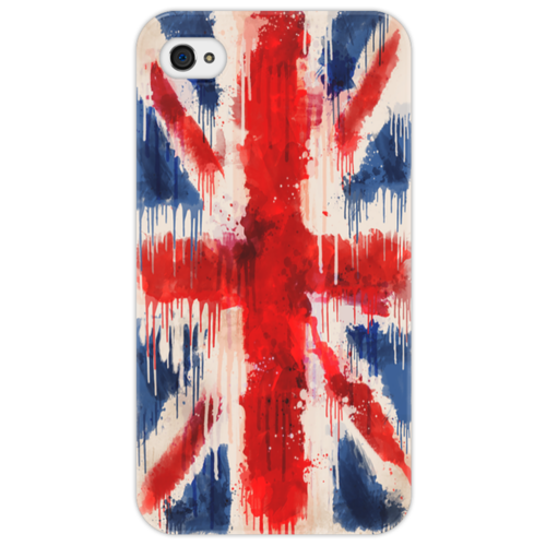 Заказать чехол для iPhone 4/4S в Москве. Чехол для iPhone 4/4S British Flag Drip от shap - готовые дизайны и нанесение принтов.
