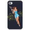 Заказать чехол для iPhone 4/4S в Москве. Чехол для iPhone 4/4S Девушка с теннисной ракеткой от Shdomon - готовые дизайны и нанесение принтов.