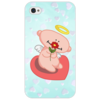 Заказать чехол для iPhone 4/4S в Москве. Чехол для iPhone 4/4S Влюбленный ангелок с сердцем от Ordwen - готовые дизайны и нанесение принтов.