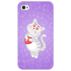 Заказать чехол для iPhone 4/4S в Москве. Чехол для iPhone 4/4S Влюбленная кошечка от Ordwen - готовые дизайны и нанесение принтов.