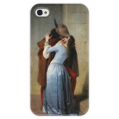 Заказать чехол для iPhone 4/4S в Москве. Чехол для iPhone 4 глянцевый, с полной запечаткой Поцелуй (Франческо Айец) от trend - готовые дизайны и нанесение принтов.