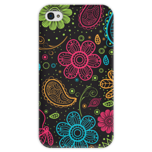 Заказать чехол для iPhone 4/4S в Москве. Чехол для iPhone 4 глянцевый, с полной запечаткой Цветочный от BeliySlon - готовые дизайны и нанесение принтов.