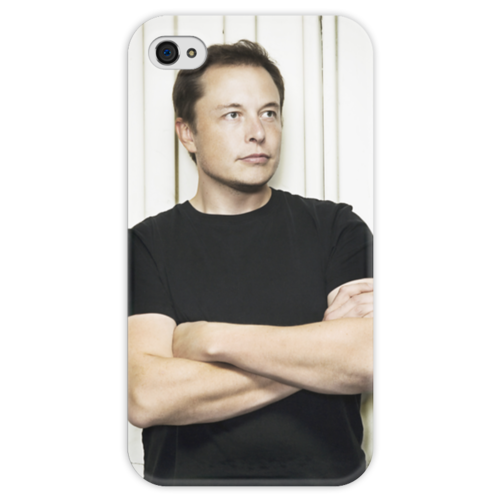 Заказать чехол для iPhone 4/4S в Москве. Чехол для iPhone 4 глянцевый, с полной запечаткой Илон Маск от The Spaceway  - готовые дизайны и нанесение принтов.