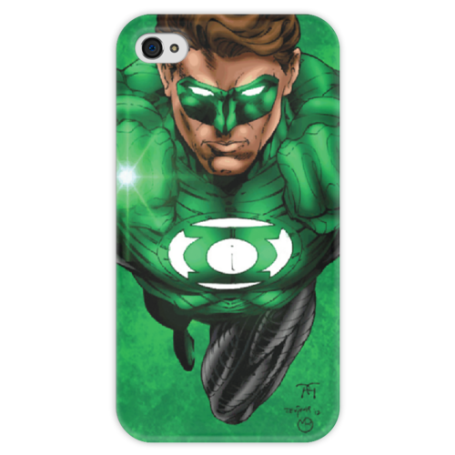 Заказать чехол для iPhone 4/4S в Москве. Чехол для iPhone 4 глянцевый, с полной запечаткой Green Lantern iPhone  от crash - готовые дизайны и нанесение принтов.