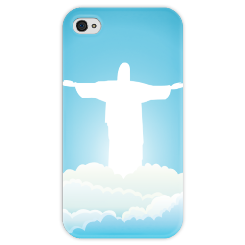 Заказать чехол для iPhone 4/4S в Москве. Чехол для iPhone 4 глянцевый, с полной запечаткой Иисус Христос от god - готовые дизайны и нанесение принтов.