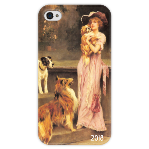 Заказать чехол для iPhone 4/4S в Москве. Чехол для iPhone 4 глянцевый, с полной запечаткой 2018 год Собаки от Apfelbaum - готовые дизайны и нанесение принтов.