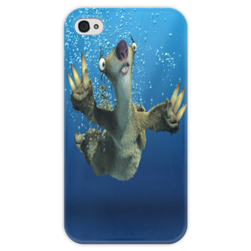 Заказать чехол для iPhone 4/4S в Москве. Чехол для iPhone 4 глянцевый, с полной запечаткой Ледниковый период (Сид под водой) от Аня Лукьянова - готовые дизайны и нанесение принтов.