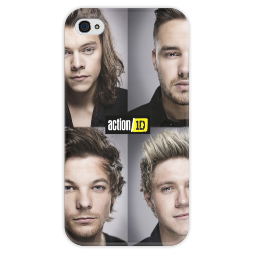 Заказать чехол для iPhone 4/4S в Москве. Чехол для iPhone 4 глянцевый, с полной запечаткой One Direction от Умару - готовые дизайны и нанесение принтов.