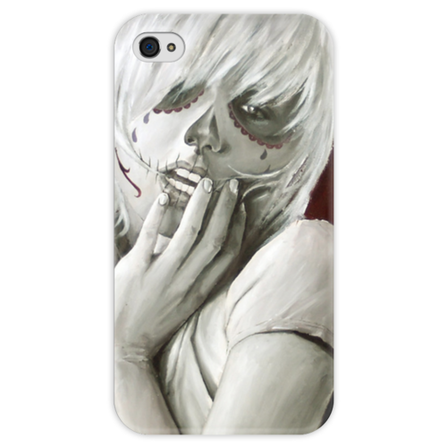 Заказать чехол для iPhone 4/4S в Москве. Чехол для iPhone 4 глянцевый, с полной запечаткой Skull girl от scoopysmith - готовые дизайны и нанесение принтов.