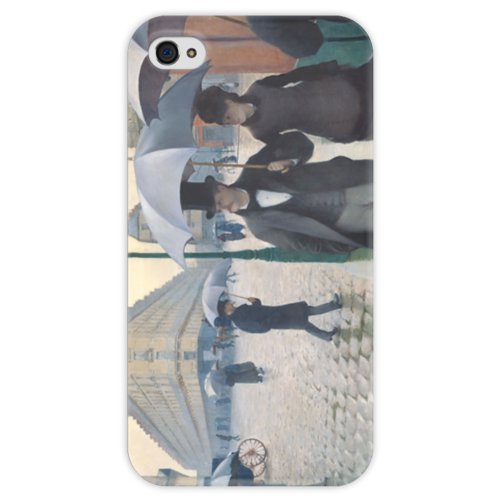 Заказать чехол для iPhone 4/4S в Москве. Чехол для iPhone 4 глянцевый, с полной запечаткой Парижская улица в дождливую погоду от trend - готовые дизайны и нанесение принтов.