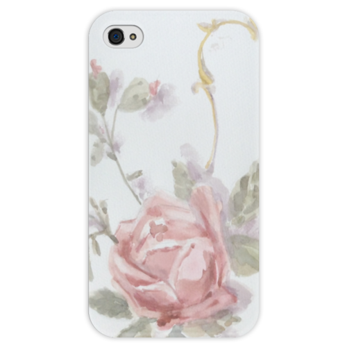 Заказать чехол для iPhone 4/4S в Москве. Чехол для iPhone 4 глянцевый, с полной запечаткой Светлая роза от Lenalisena - готовые дизайны и нанесение принтов.