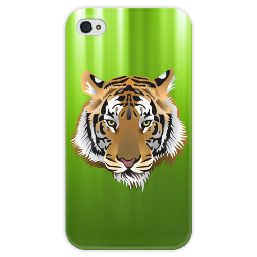 Заказать чехол для iPhone 4/4S в Москве. Чехол для iPhone 4 глянцевый, с полной запечаткой Взгляд тигра от Виктор Гришин - готовые дизайны и нанесение принтов.
