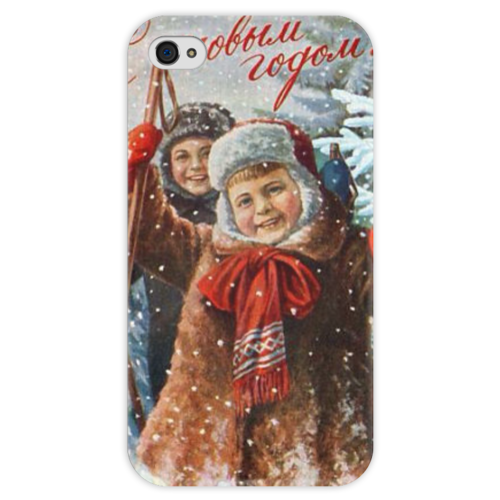 Заказать чехол для iPhone 4/4S в Москве. Чехол для iPhone 4 глянцевый, с полной запечаткой Новый год от tyupenkina1968@gmail.com - готовые дизайны и нанесение принтов.