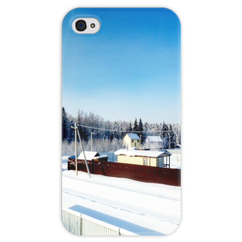 Заказать чехол для iPhone 4/4S в Москве. Чехол для iPhone 4 глянцевый, с полной запечаткой Зима. Мороз. Солнце. от mrs-snit@yandex.ru - готовые дизайны и нанесение принтов.