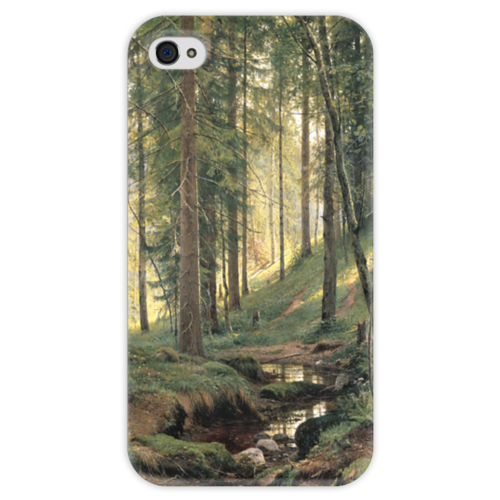 Заказать чехол для iPhone 4/4S в Москве. Чехол для iPhone 4 глянцевый, с полной запечаткой Ручей в лесу от trend - готовые дизайны и нанесение принтов.