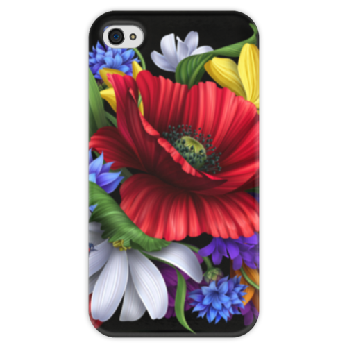 Заказать чехол для iPhone 4/4S в Москве. Чехол для iPhone 4 глянцевый, с полной запечаткой Композиция цветов от weeert - готовые дизайны и нанесение принтов.
