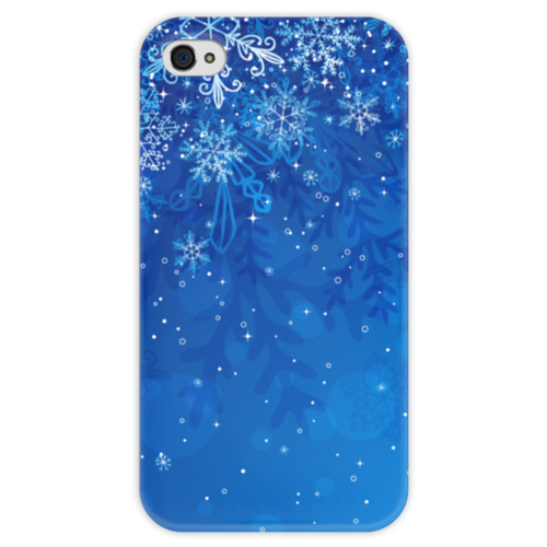 Заказать чехол для iPhone 4/4S в Москве. Чехол для iPhone 4 глянцевый, с полной запечаткой Снежинки от Елена Гришина - готовые дизайны и нанесение принтов.