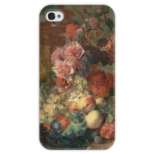 Заказать чехол для iPhone 4/4S в Москве. Чехол для iPhone 4 глянцевый, с полной запечаткой Цветы (Ян ван Хёйсум) от trend - готовые дизайны и нанесение принтов.