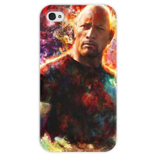 Заказать чехол для iPhone 4/4S в Москве. Чехол для iPhone 4 глянцевый, с полной запечаткой Дуэйн "Скала" Джонсон от scoopysmith - готовые дизайны и нанесение принтов.