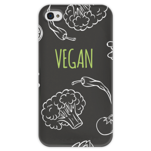 Заказать чехол для iPhone 4/4S в Москве. Чехол для iPhone 4 глянцевый, с полной запечаткой Веган от vegan@thespaceway.info - готовые дизайны и нанесение принтов.