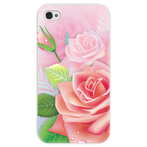 Заказать чехол для iPhone 4/4S в Москве. Чехол для iPhone 4 глянцевый, с полной запечаткой Розочка от Ирина - готовые дизайны и нанесение принтов.