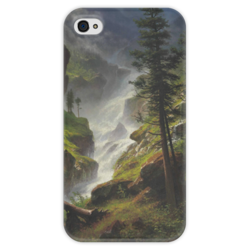 Заказать чехол для iPhone 4/4S в Москве. Чехол для iPhone 4 глянцевый, с полной запечаткой Rocky Mountain Waterfall от trend - готовые дизайны и нанесение принтов.