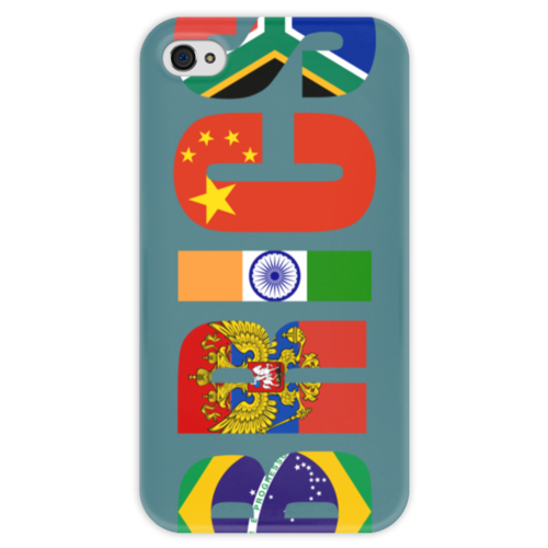 Заказать чехол для iPhone 4/4S в Москве. Чехол для iPhone 4 глянцевый, с полной запечаткой BRICS - БРИКС от trend - готовые дизайны и нанесение принтов.
