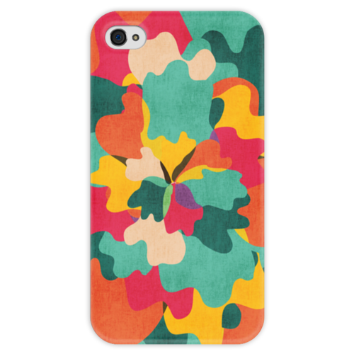 Заказать чехол для iPhone 4/4S в Москве. Чехол для iPhone 4 глянцевый, с полной запечаткой Цветочный камуфляж от Aleksej - готовые дизайны и нанесение принтов.