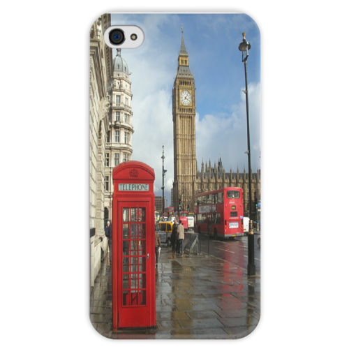 Заказать чехол для iPhone 4/4S в Москве. Чехол для iPhone 4 глянцевый, с полной запечаткой Лондон от Лизок - готовые дизайны и нанесение принтов.