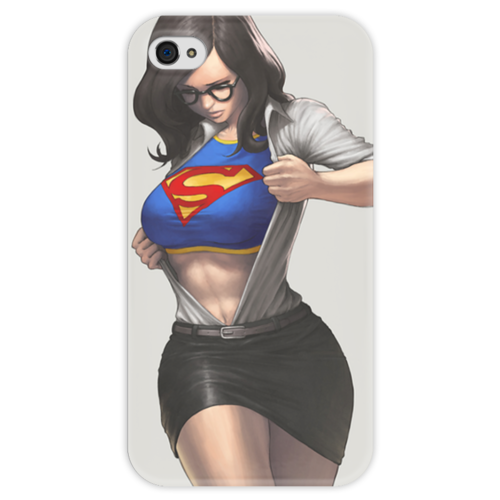 Заказать чехол для iPhone 4/4S в Москве. Чехол для iPhone 4 глянцевый, с полной запечаткой Супергёрл (Supergirl) от scoopysmith - готовые дизайны и нанесение принтов.