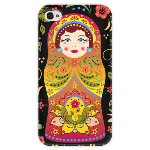 Заказать чехол для iPhone 4/4S в Москве. Чехол для iPhone 4 глянцевый, с полной запечаткой Матрёшка от Ирина - готовые дизайны и нанесение принтов.