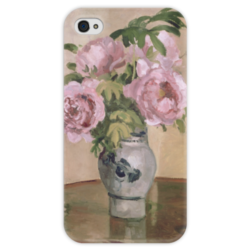 Заказать чехол для iPhone 4/4S в Москве. Чехол для iPhone 4 глянцевый, с полной запечаткой Розовые пионы от trend - готовые дизайны и нанесение принтов.