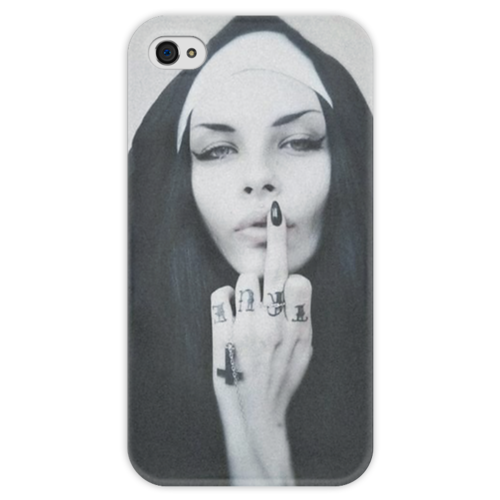 Заказать чехол для iPhone 4/4S в Москве. Чехол для iPhone 4 глянцевый, с полной запечаткой Nun - 1 от Vladec11 - готовые дизайны и нанесение принтов.