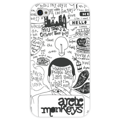 Заказать чехол для iPhone 4/4S в Москве. Чехол для iPhone 4 глянцевый, с полной запечаткой Arctic Monkeys от geekbox - готовые дизайны и нанесение принтов.