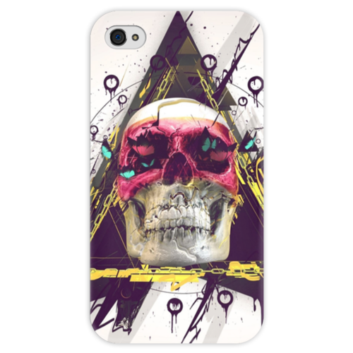 Заказать чехол для iPhone 4/4S в Москве. Чехол для iPhone 4 глянцевый, с полной запечаткой Skull in triangle от scoopysmith - готовые дизайны и нанесение принтов.
