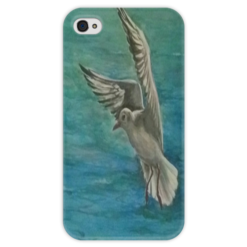 Заказать чехол для iPhone 4/4S в Москве. Чехол для iPhone 4 глянцевый, с полной запечаткой Чайка от mrs-snit@yandex.ru - готовые дизайны и нанесение принтов.