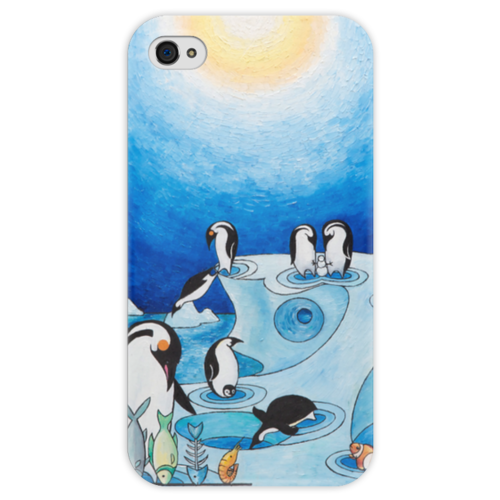 Заказать чехол для iPhone 4/4S в Москве. Чехол для iPhone 4 глянцевый, с полной запечаткой Lollypups #11 (the pinguins)  от Nataly Boitchenko - готовые дизайны и нанесение принтов.