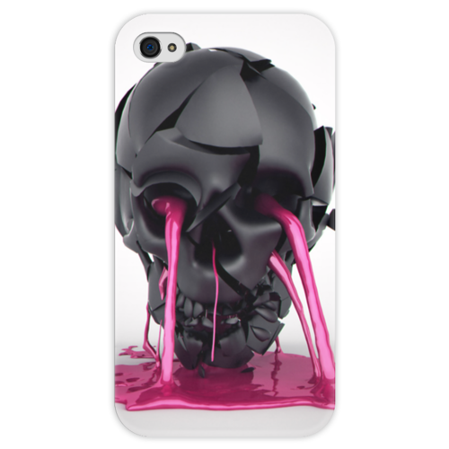 Заказать чехол для iPhone 4/4S в Москве. Чехол для iPhone 4 глянцевый, с полной запечаткой Plastic skull от scoopysmith - готовые дизайны и нанесение принтов.