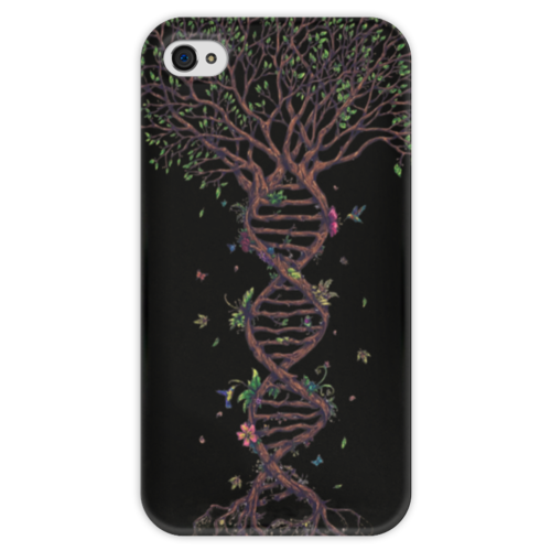 Заказать чехол для iPhone 4/4S в Москве. Чехол для iPhone 4 глянцевый, с полной запечаткой DNA Tree / Древо ДНК от crash - готовые дизайны и нанесение принтов.
